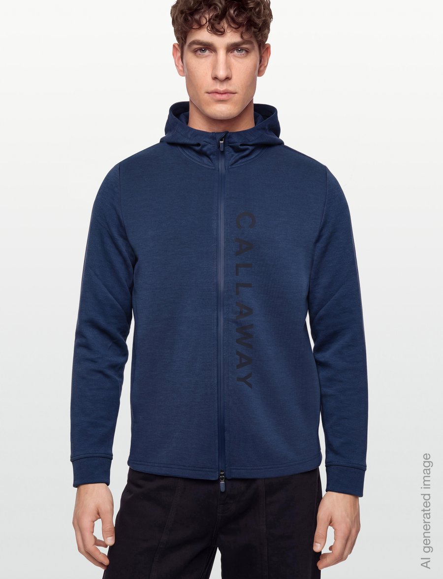 Callaway - LYOCELL HOODIE - tops - peacoat heather - 3