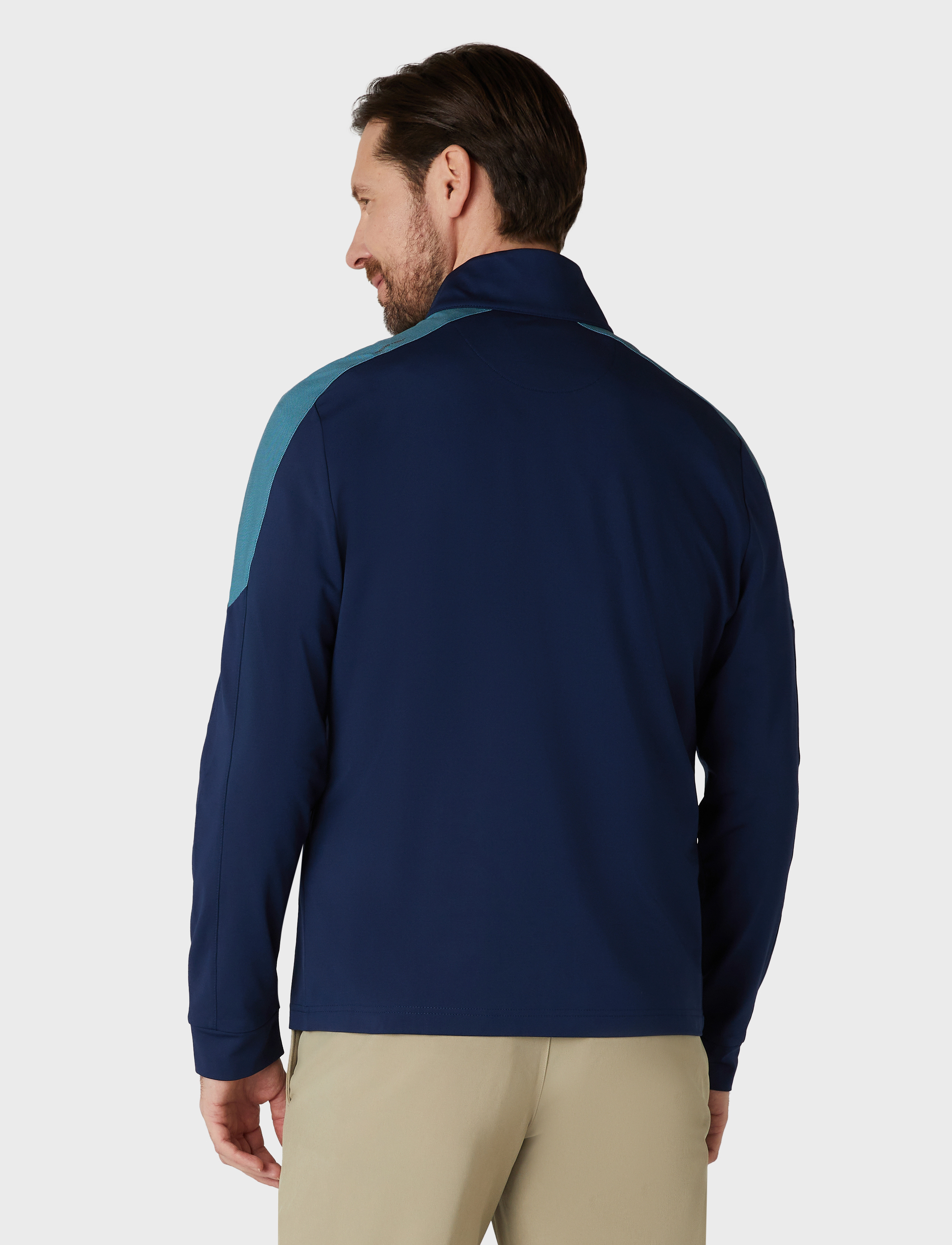 Callaway - 1/4 zip Blocked chev pullover - peacoat - 3
