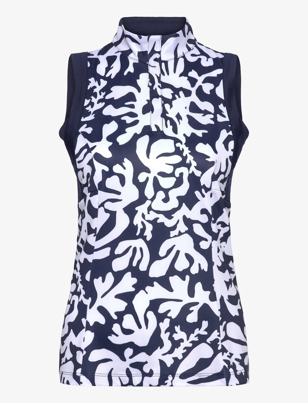 Callaway - Abstract Floral Sleeveless Polo - oberteile & t-shirts - peacoat - 0