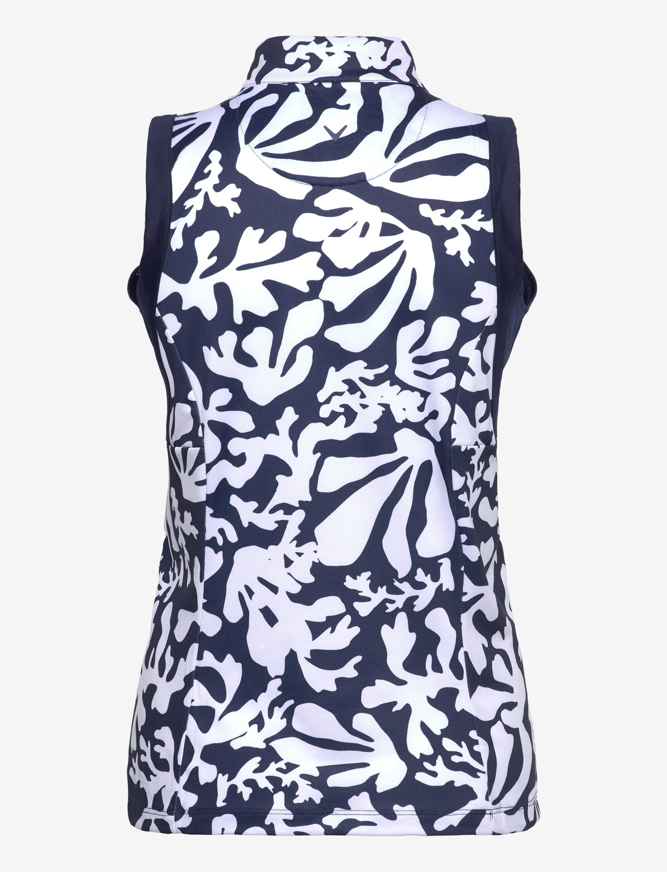 Callaway - Abstract Floral Sleeveless Polo - tops & t-shirts - peacoat - 1