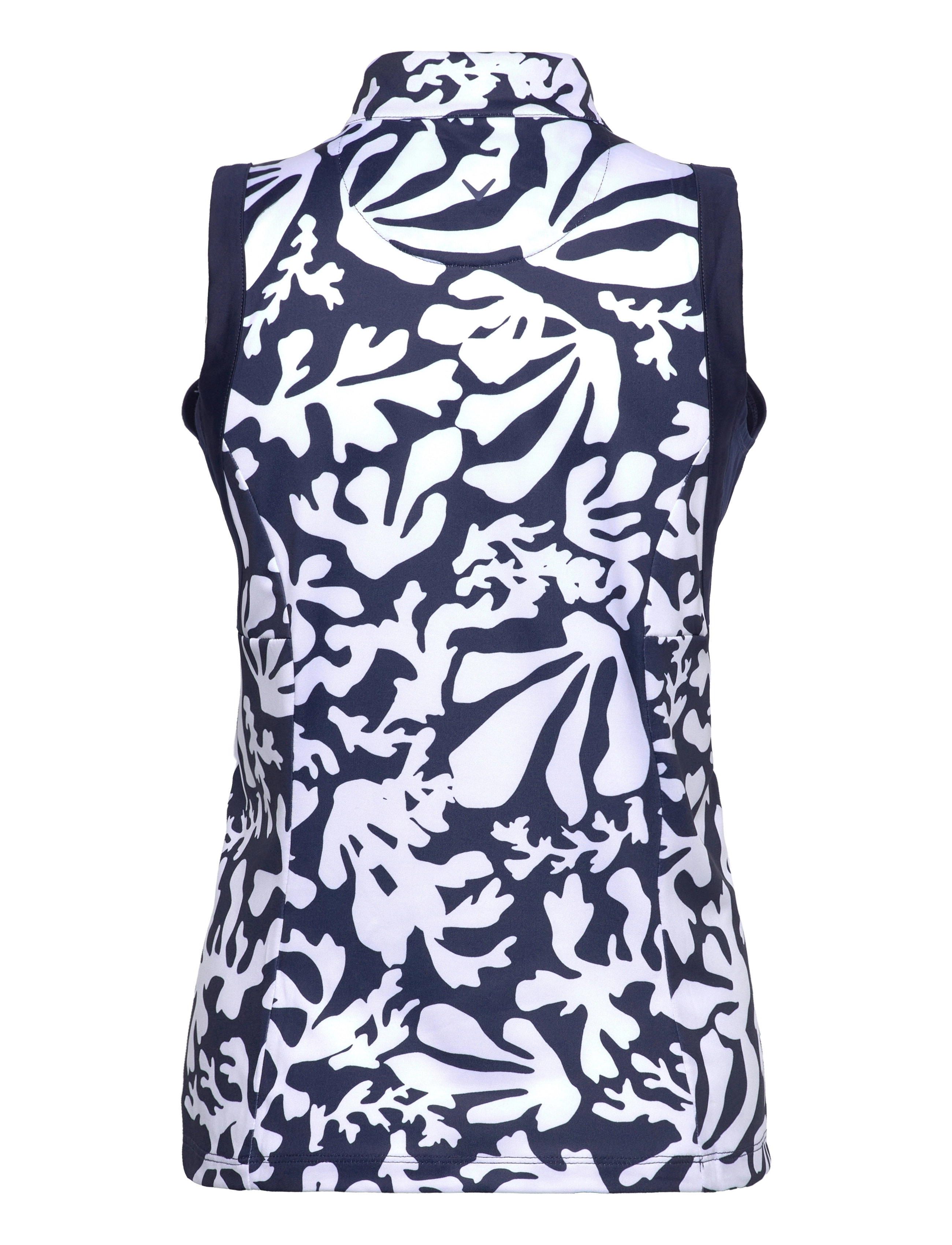 Callaway - Abstract Floral Sleeveless Polo - peacoat - 1