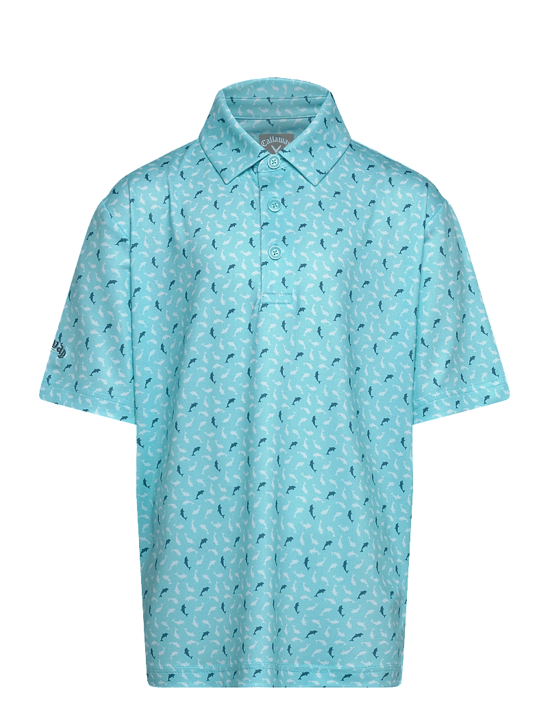 Callaway - Dolphin Texture Print Polo - short-sleeved polos - blue radiance - 0