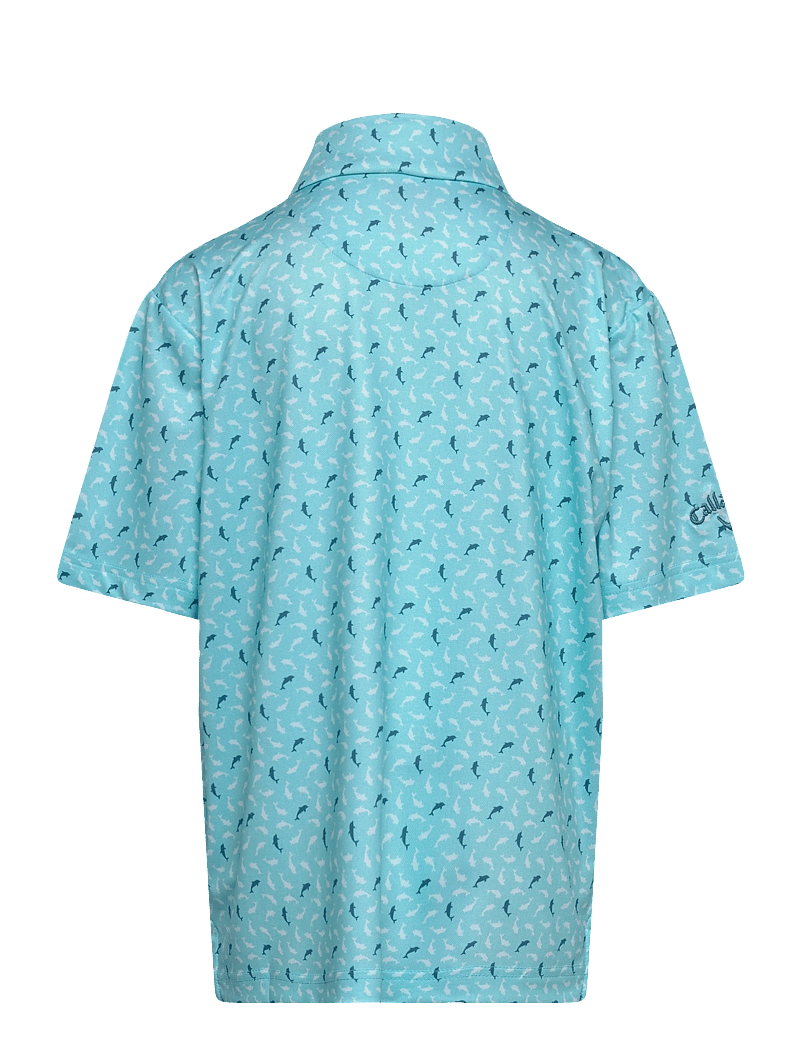 Callaway - Dolphin Texture Print Polo - short-sleeved polos - blue radiance - 1