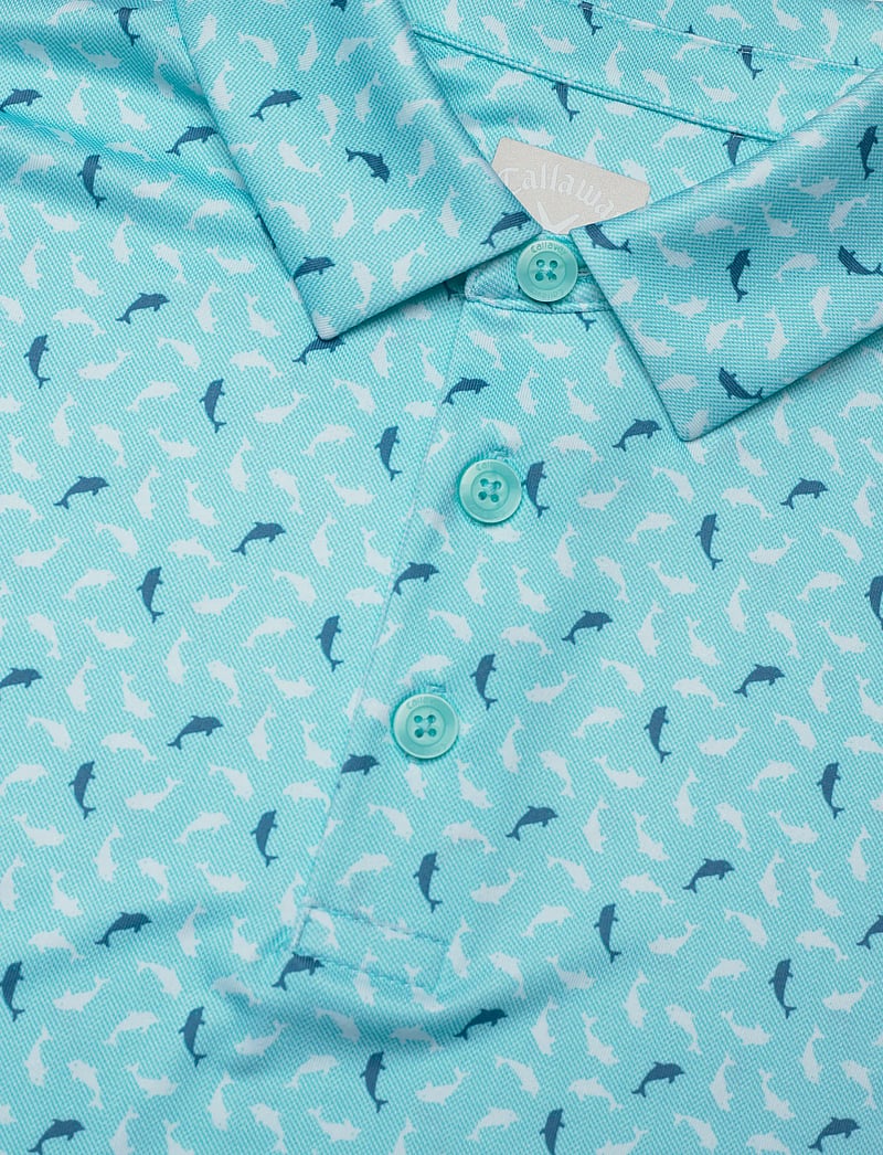 Callaway - Dolphin Texture Print Polo - short-sleeved polos - blue radiance - 2