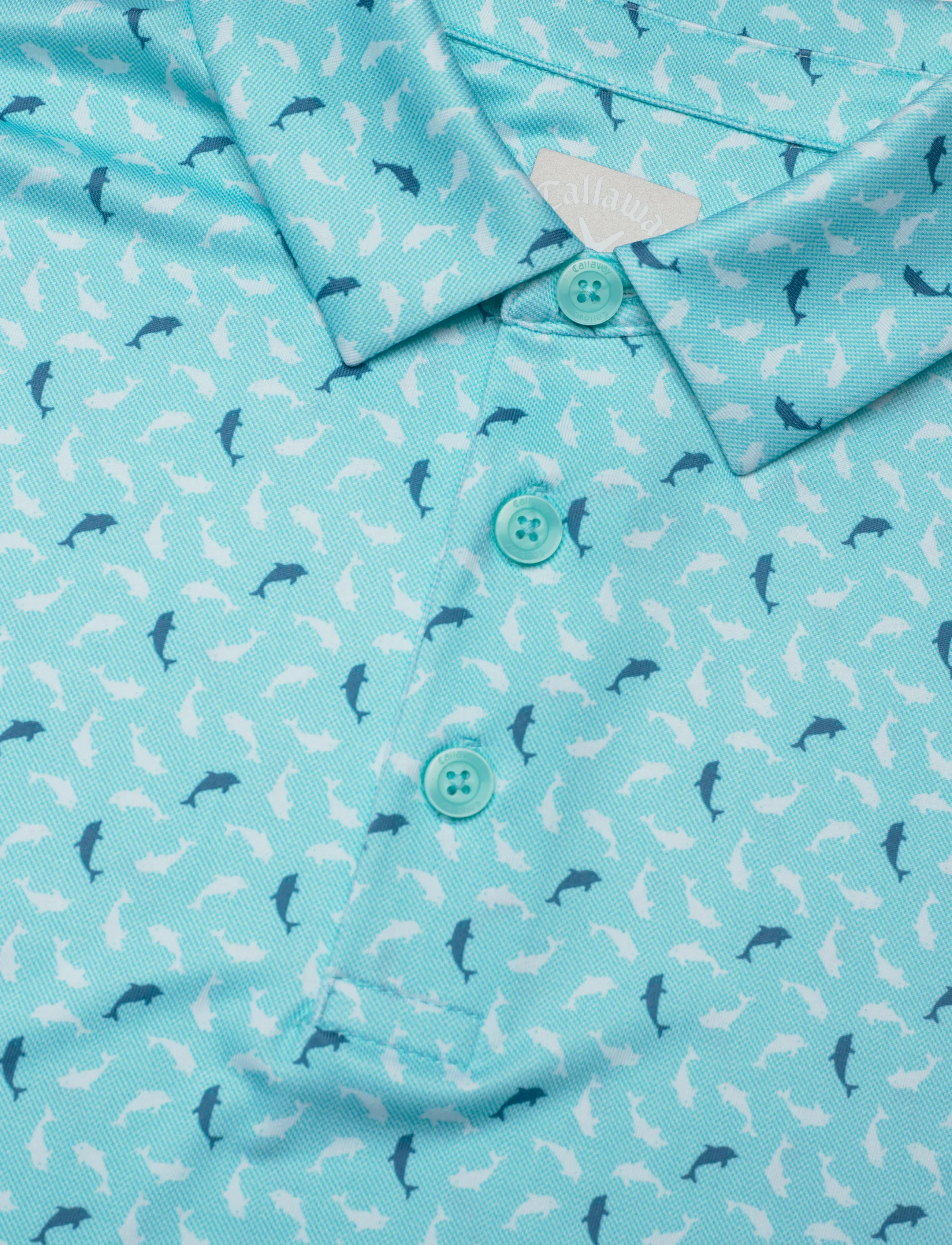 Callaway - Dolphin Texture Print Polo - polosärgid - blue radiance - 2