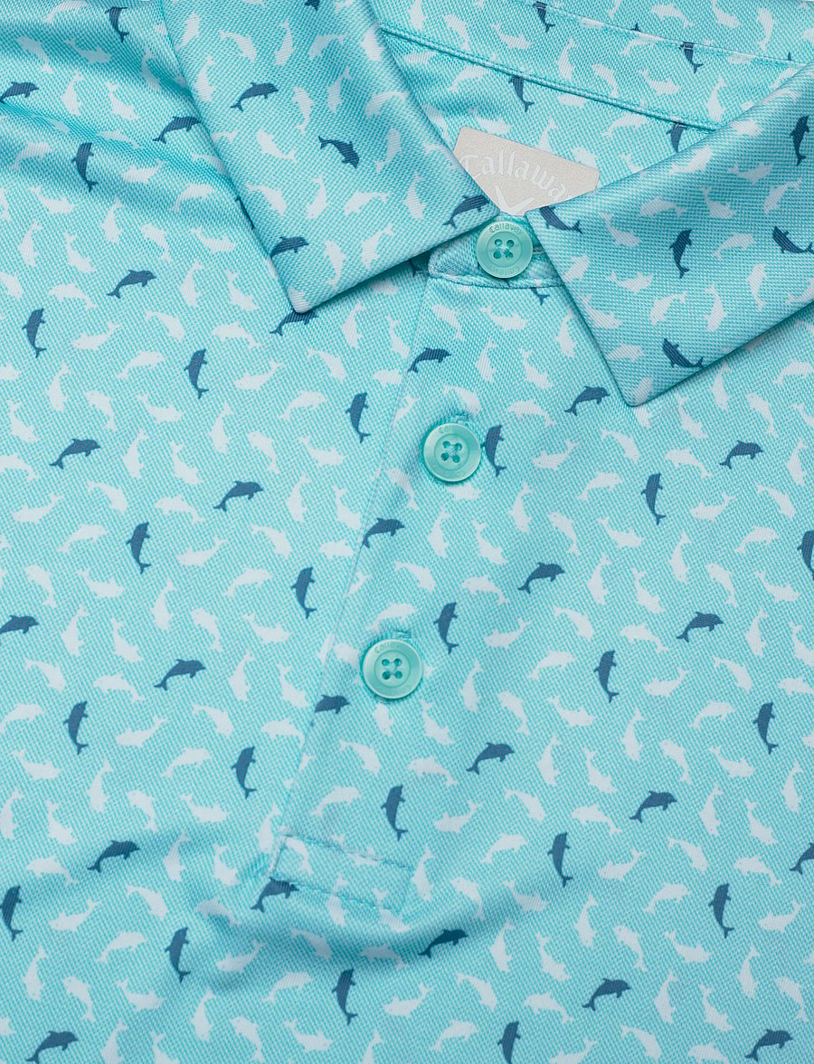 Callaway - Dolphin Texture Print Polo - kurzärmelig - blue radiance - 2