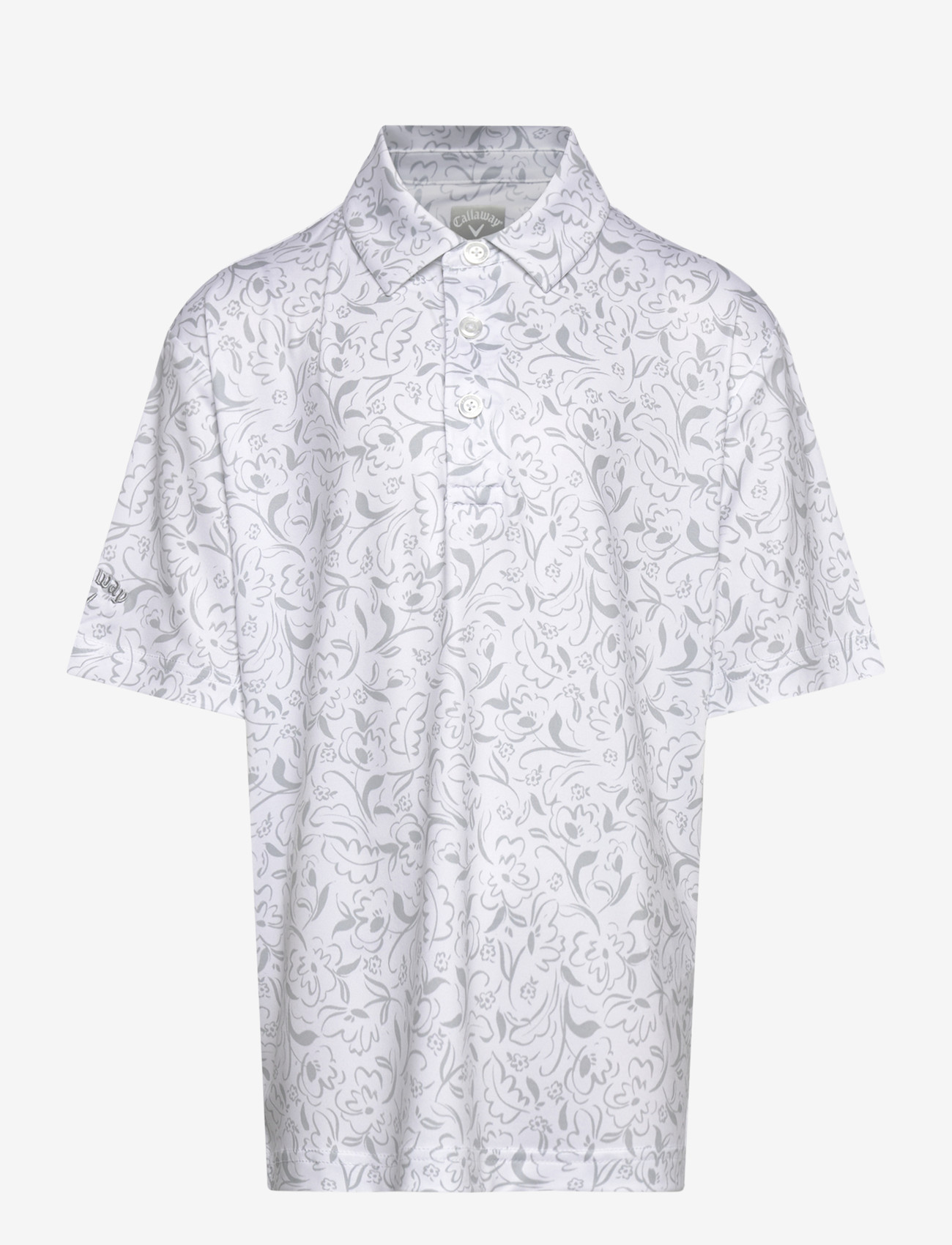 Callaway - Floral Print Polo - kortærmede poloer - bright white - 0