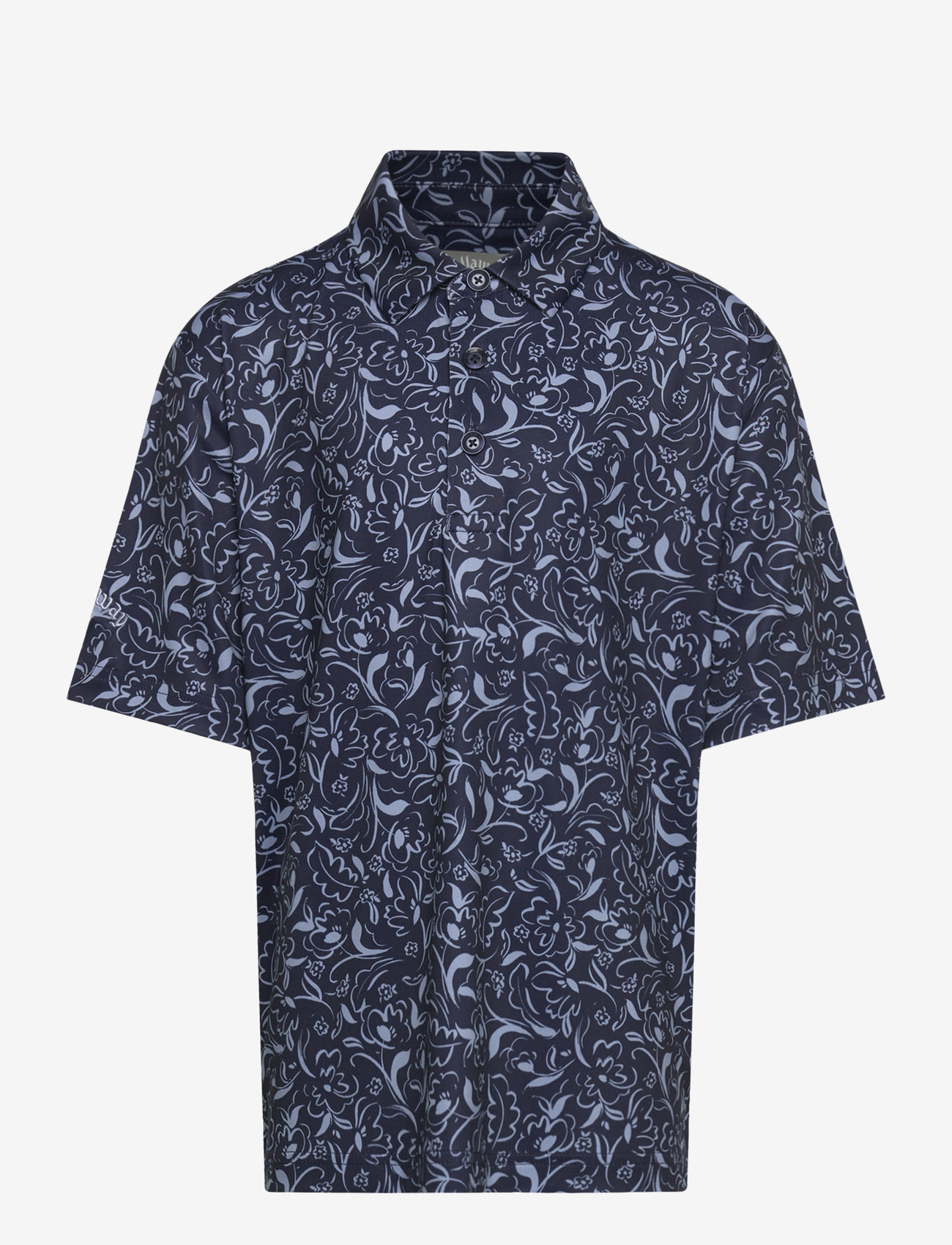 Callaway - Floral Print Polo - kortærmede poloer - peacoat - 0