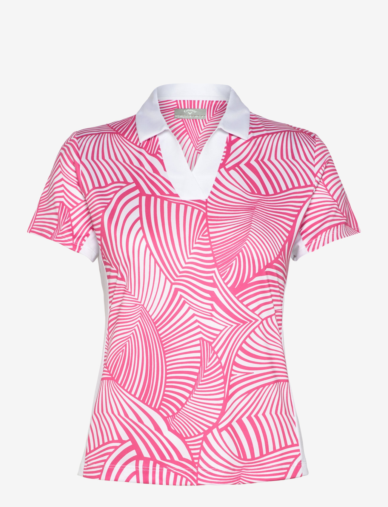 Callaway - Stencil Floral Polo - oberteile & t-shirts - cheeky pink - 0