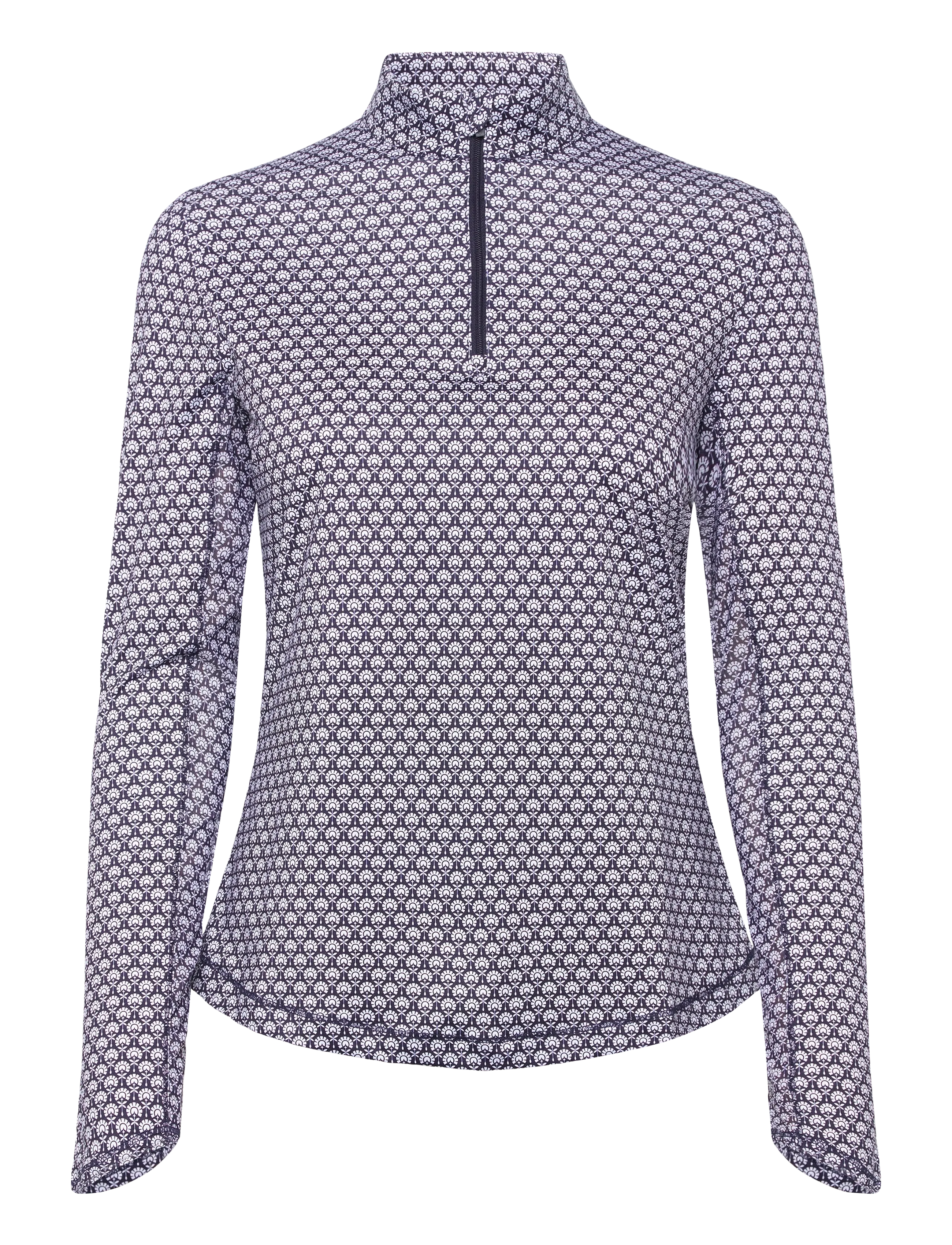 CALLAWAY Geo Print Sun Protection 1/4 Zip Oberteil Navy - M - Damen