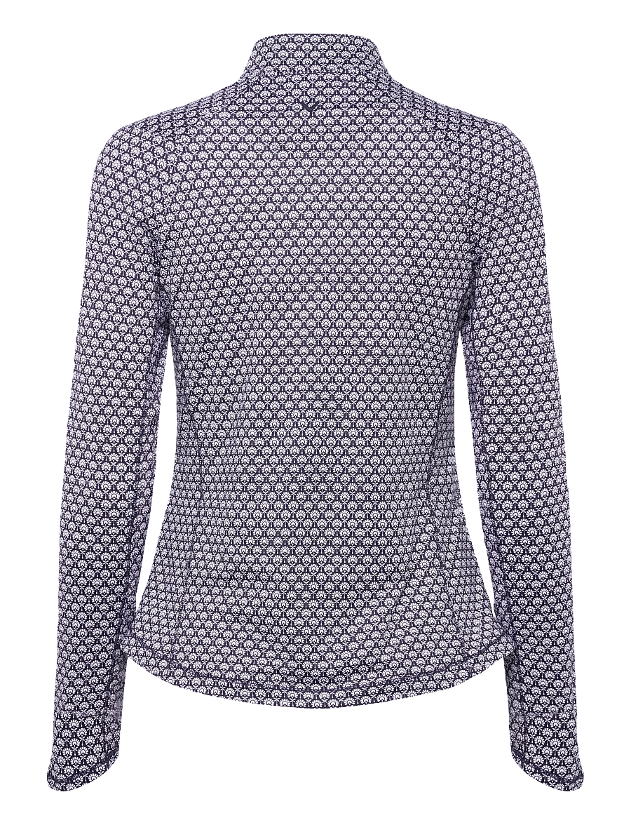 Callaway - Geo print sun protection 1/4 zip top - overdele - peacoat - 1