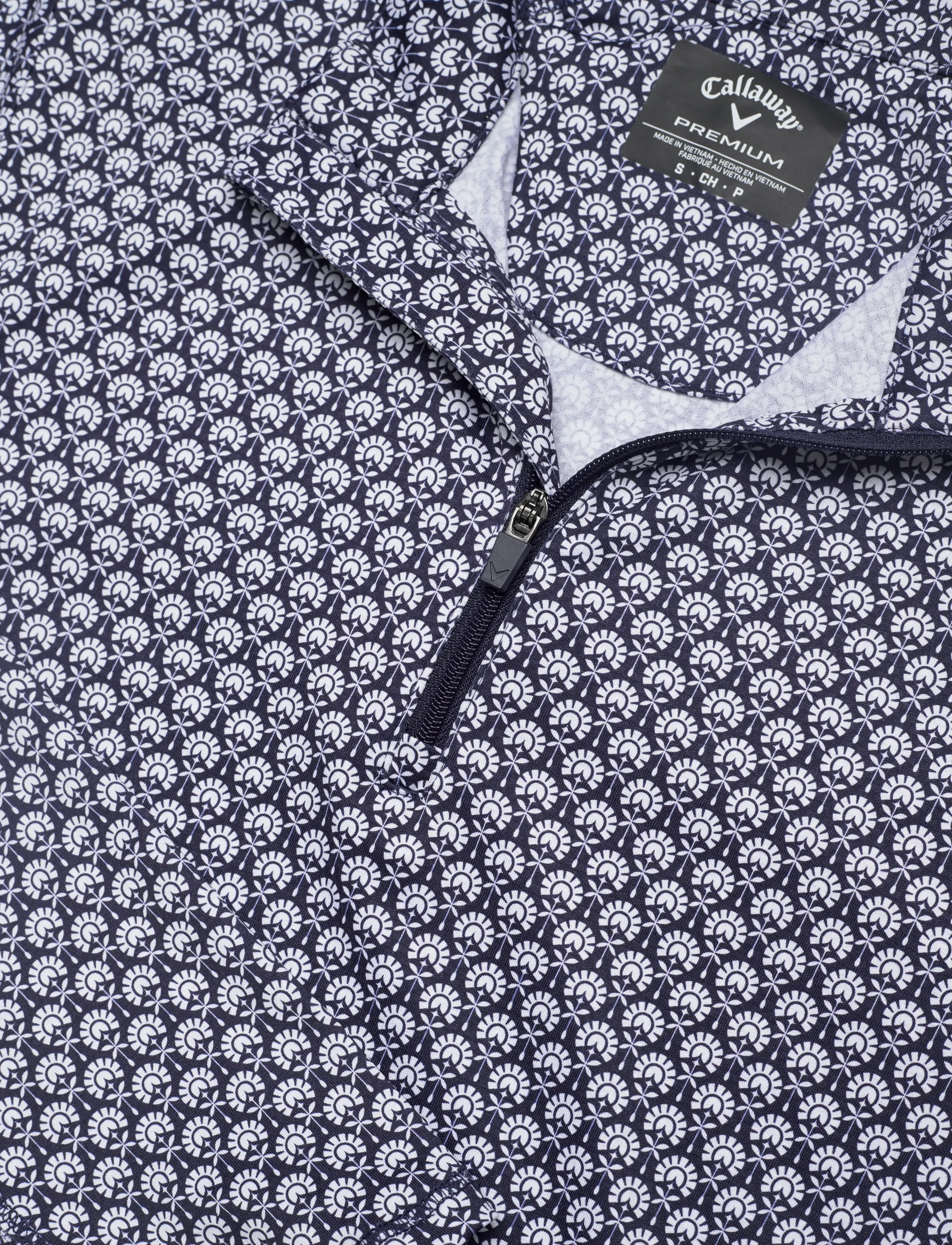 Callaway - Geo print sun protection 1/4 zip top - overdele - peacoat - 2