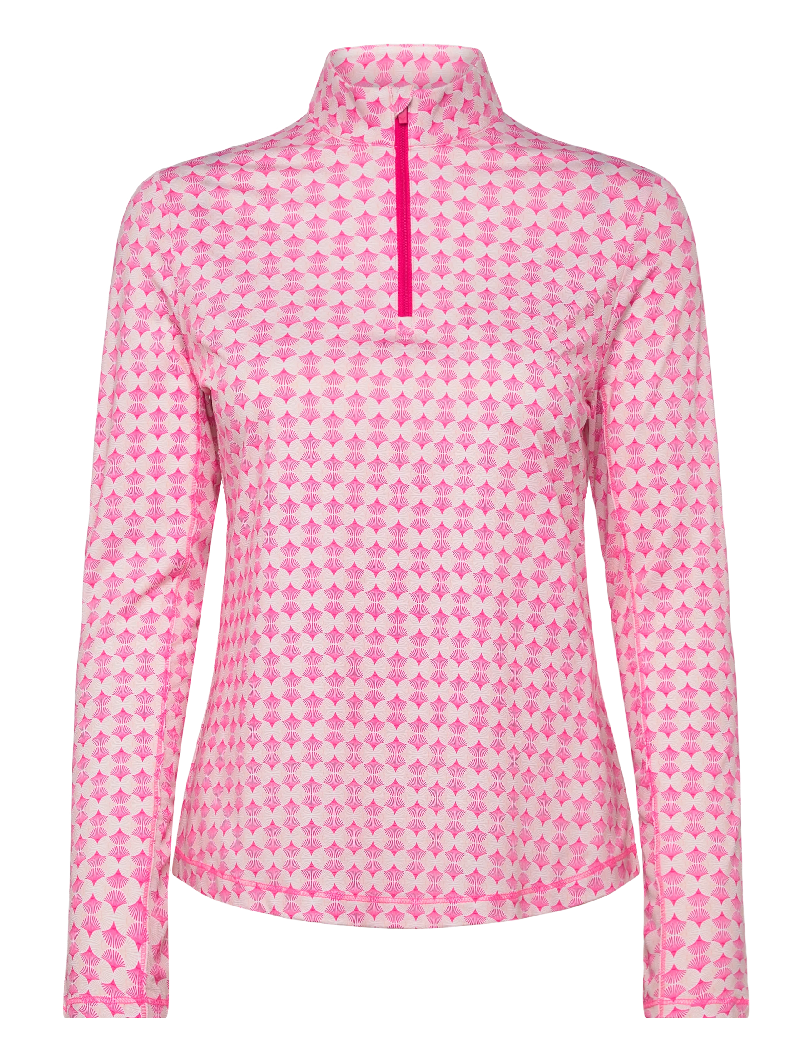 Callaway Geo print sun protection 1/4 zip top - Nowosci - FUCHSIA PURPLE / pink/rose