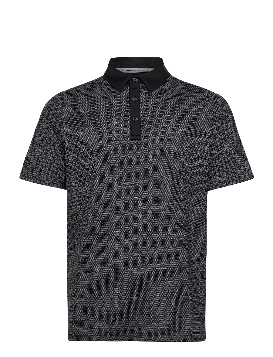 Callaway - Hex marble print polo - oberteile & t-shirts - caviar - 0