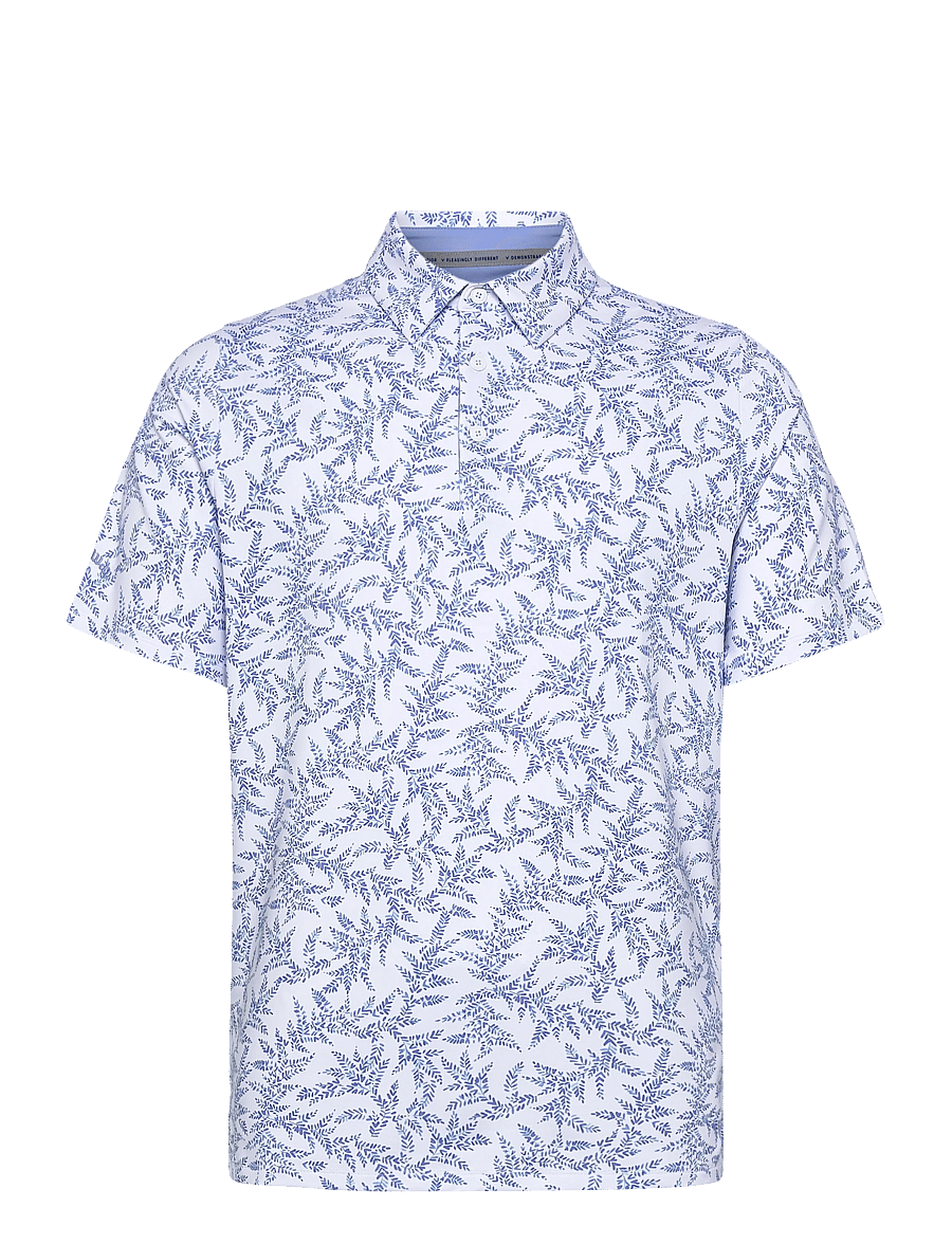 Callaway - Chev botanical print polo - toppe & t-shirts - vista blue - 0