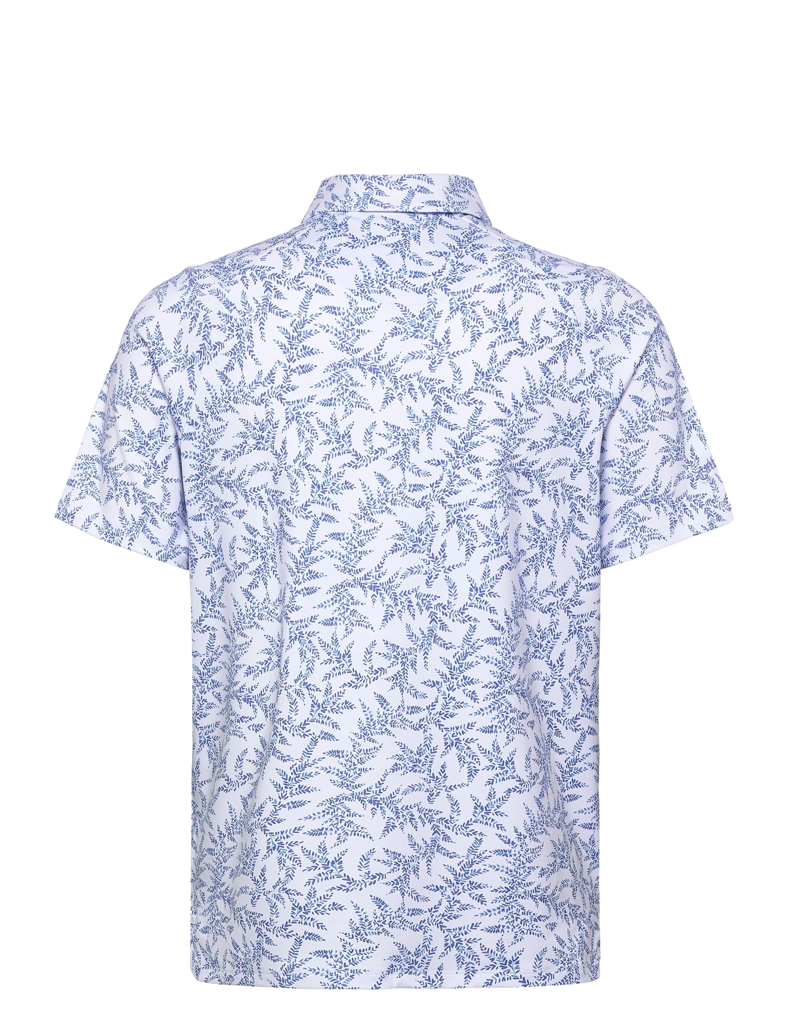 Callaway - Chev botanical print polo - skjorter - vista blue - 1