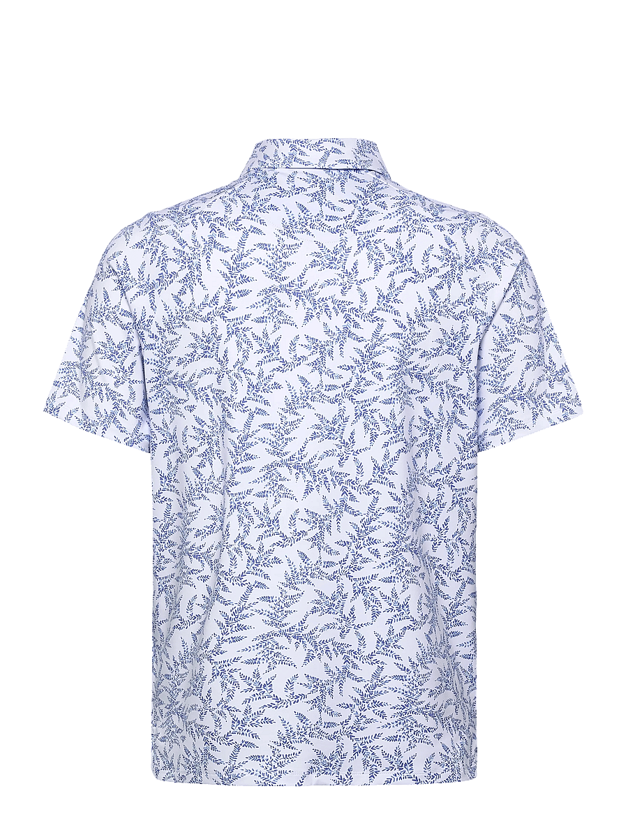Callaway - Chev botanical print polo - toppe & t-shirts - vista blue - 1