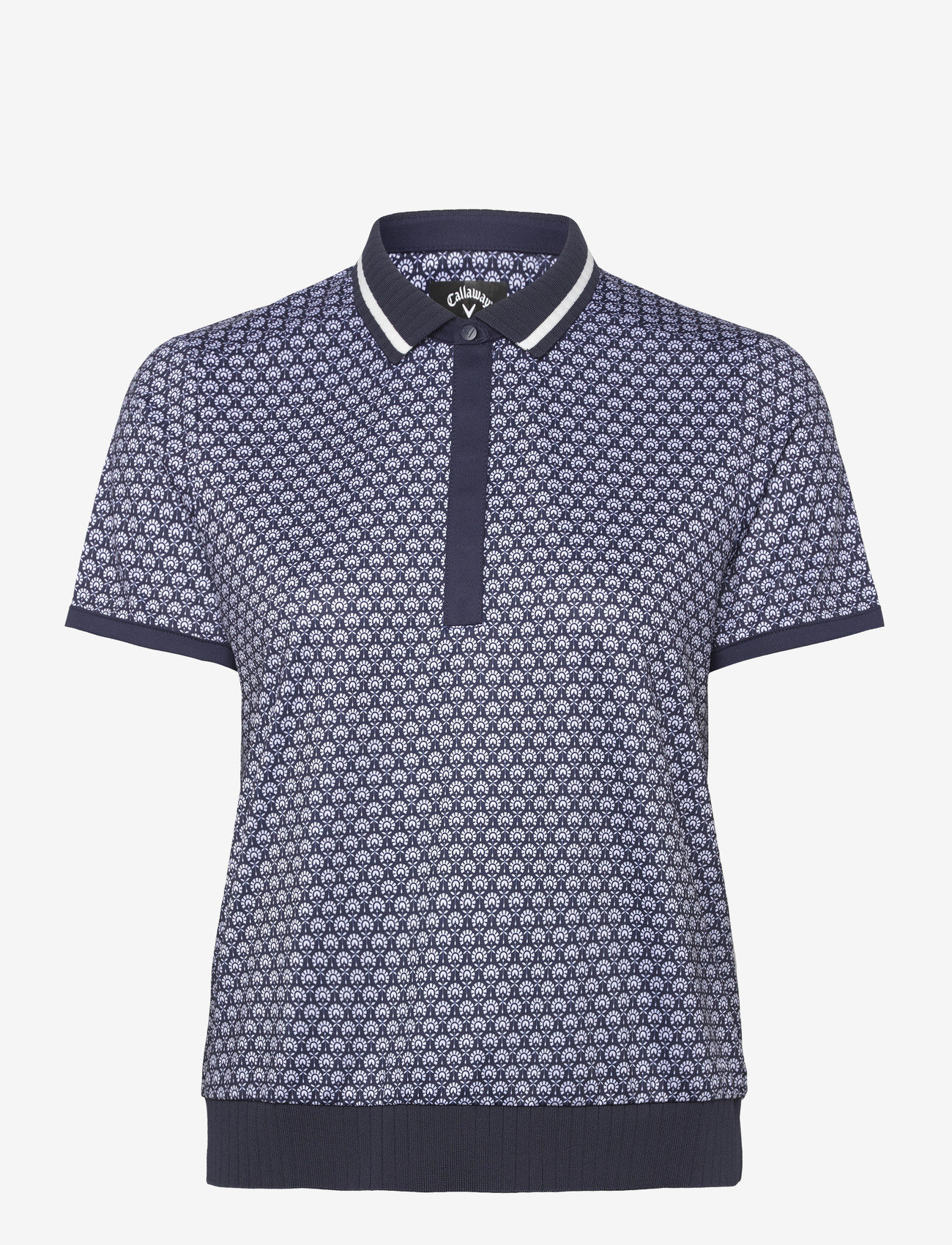 Callaway - Geo print rib collar polo - toppe & t-shirts - peacoat - 0