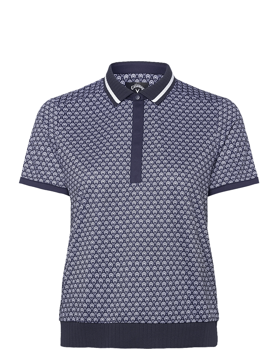 Callaway - Geo print rib collar polo - alussärgid ja t-särgid - peacoat - 0