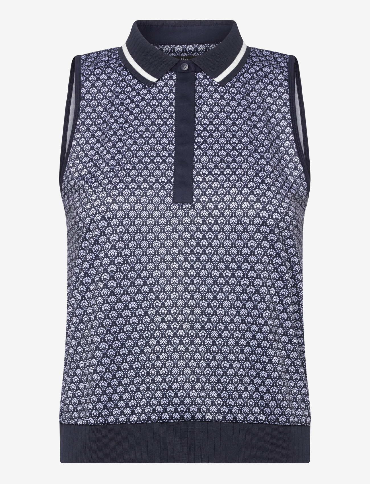 Callaway - Sleeveless geo print rib collar polo - topit & t-paidat - peacoat - 0