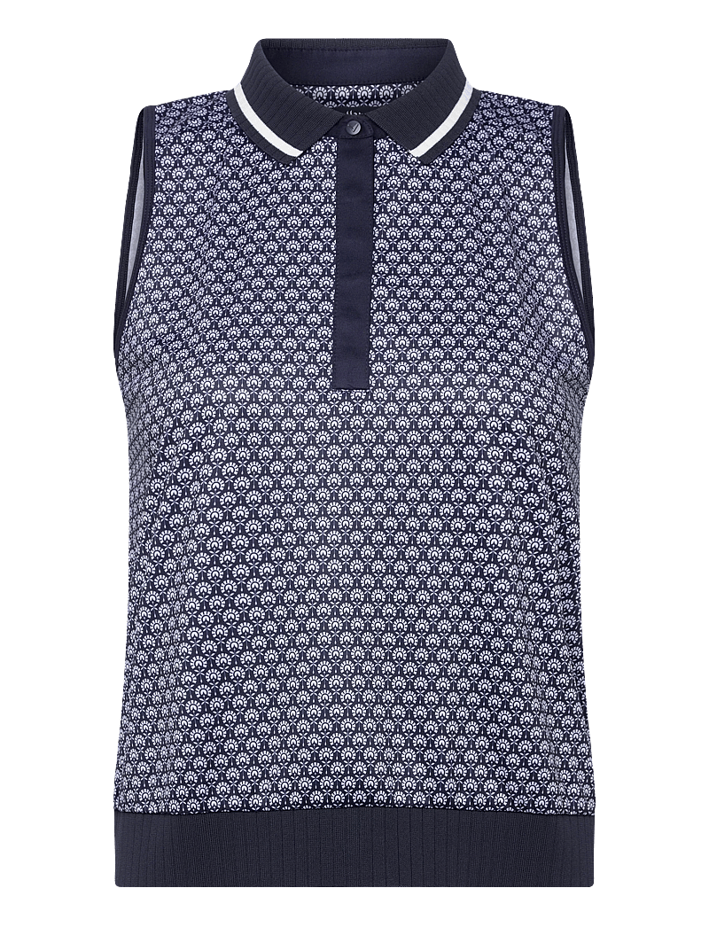 Callaway - Sleeveless geo print rib collar polo - topit & t-paidat - peacoat - 0