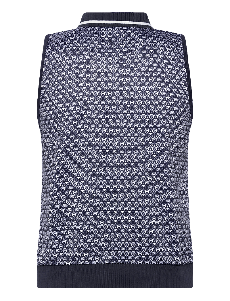 Callaway - Sleeveless geo print rib collar polo - topit & t-paidat - peacoat - 1