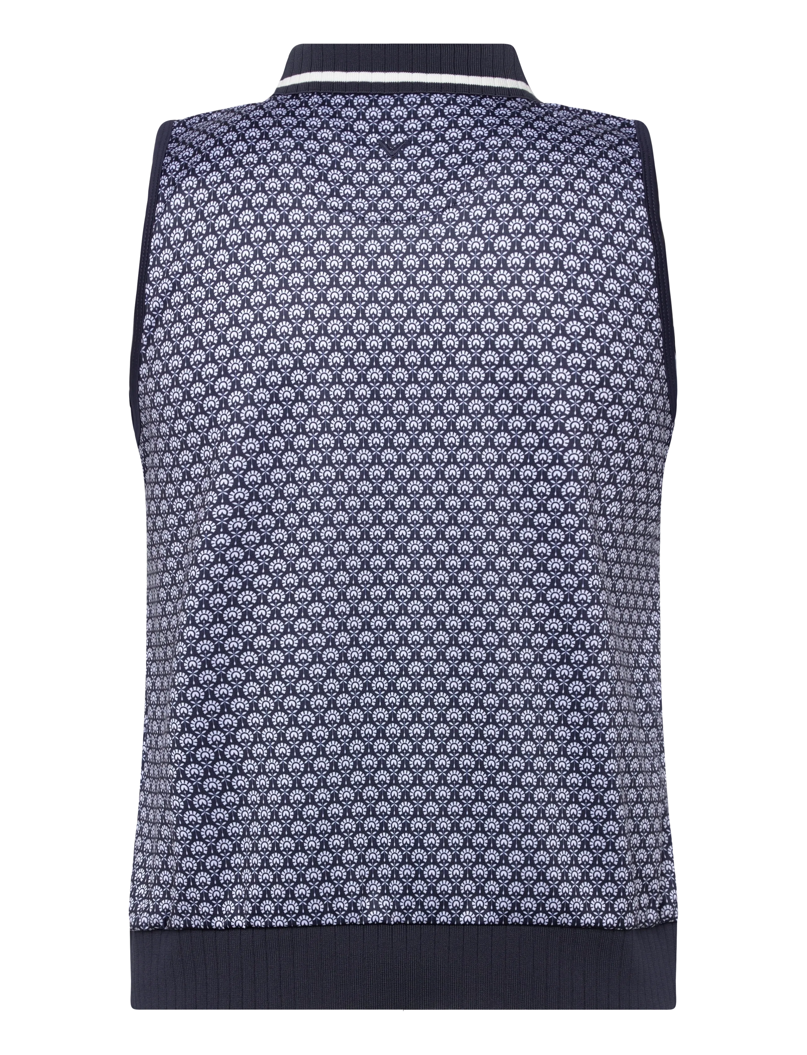 Callaway - Sleeveless geo print rib collar polo - oberteile & t-shirts - peacoat - 1