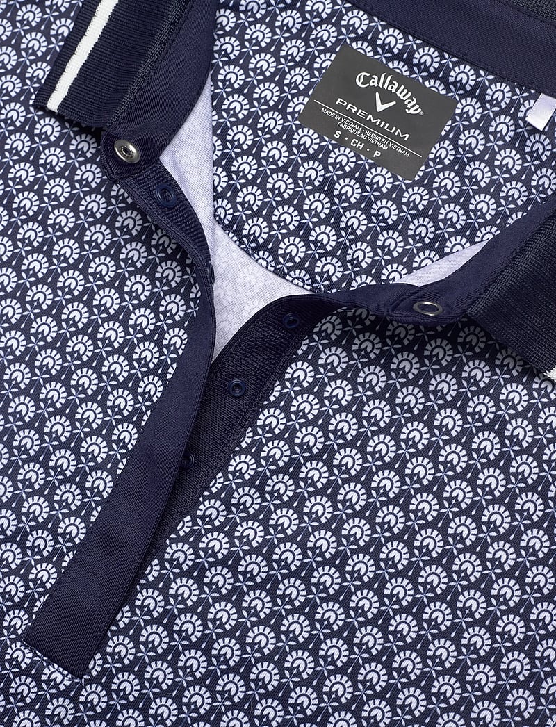 Callaway - Sleeveless geo print rib collar polo - topit & t-paidat - peacoat - 2