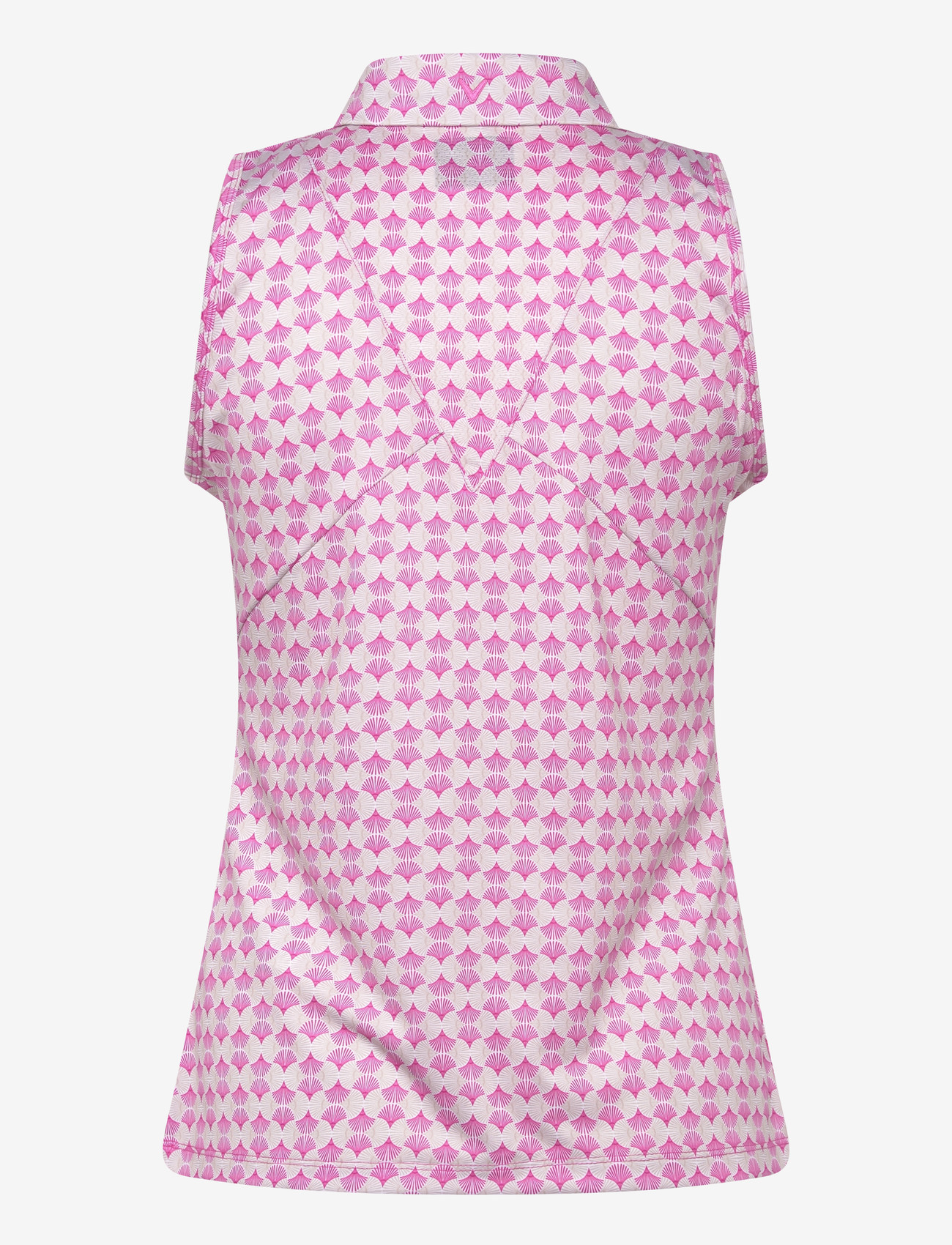 Callaway - Sleeveless geo print rib collar polo - toppe & t-shirts - fuchsia purple - 1
