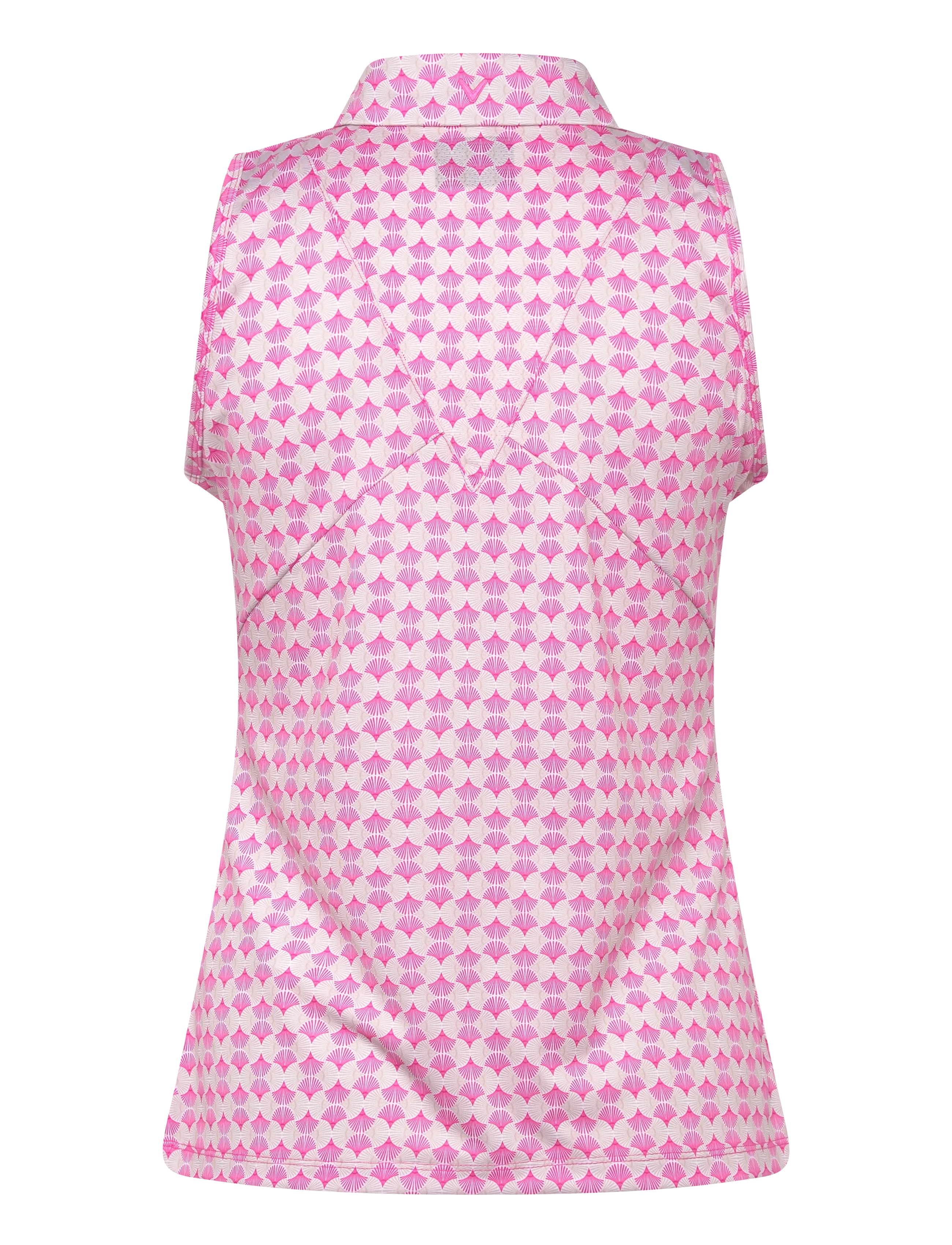Callaway - Sleeveless geo print rib collar polo - toppe & t-shirts - fuchsia purple - 1