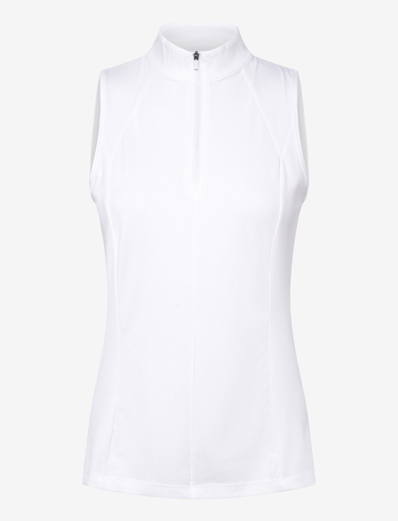 Callaway - Ribbed Sleeveless Golf Polo - toppe & t-shirts - brilliant white - 0