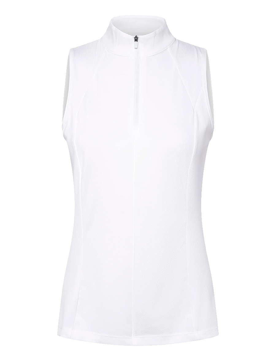 Callaway - Ribbed Sleeveless Golf Polo - alussärgid ja t-särgid - brilliant white - 0