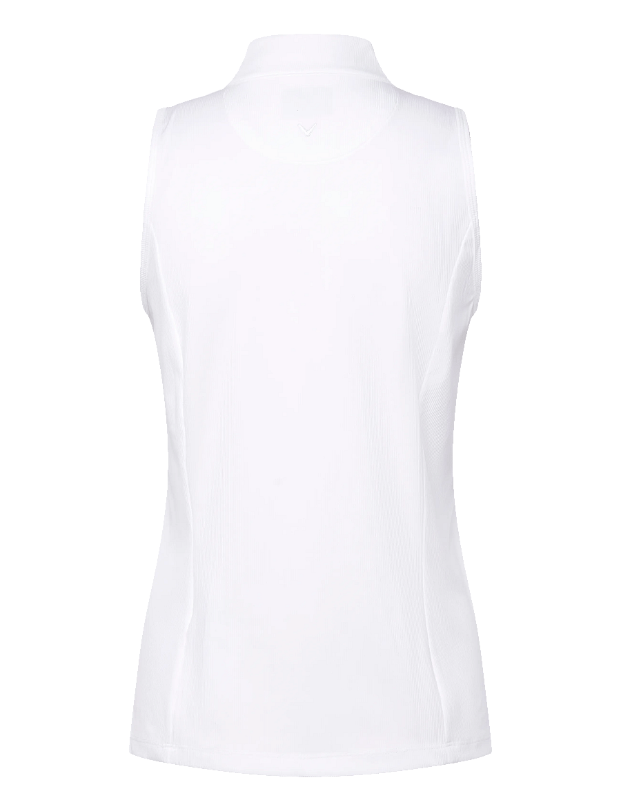 Callaway - Ribbed Sleeveless Golf Polo - alussärgid ja t-särgid - brilliant white - 1