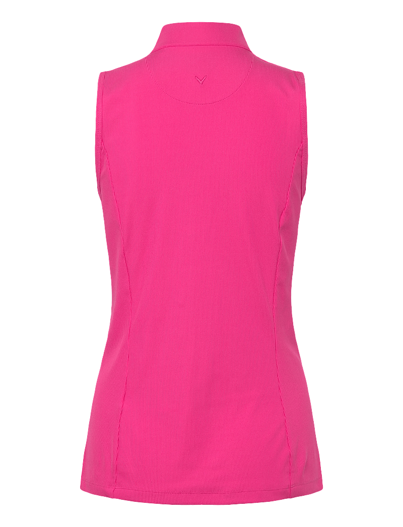Callaway - Ribbed Sleeveless Golf Polo - oberteile & t-shirts - fuchsia purple - 1