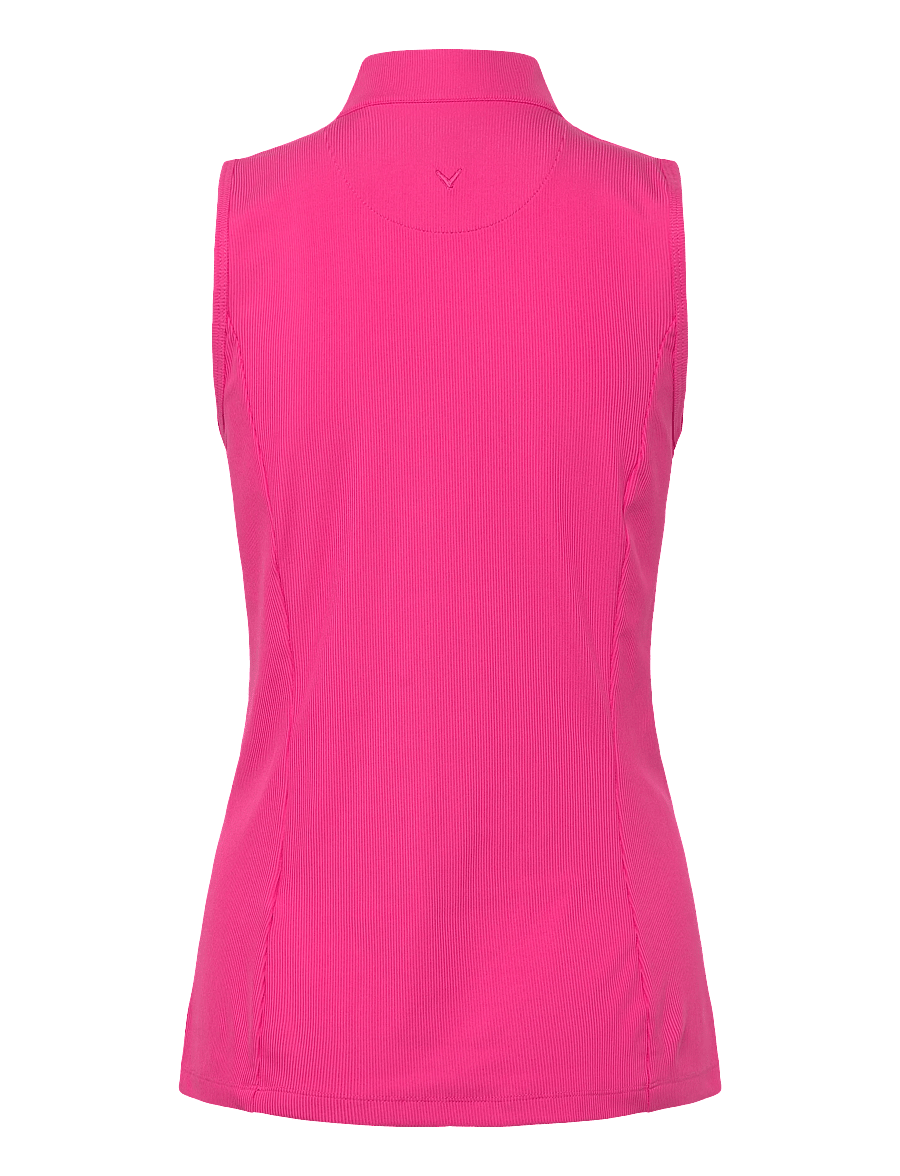 Callaway - Ribbed Sleeveless Golf Polo - alussärgid ja t-särgid - fuchsia purple - 1