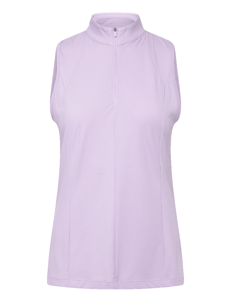 Callaway - Ribbed Sleeveless Golf Polo - toppe & t-shirts - pastel lilac - 0
