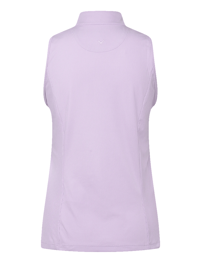 Callaway - Ribbed Sleeveless Golf Polo - toppe & t-shirts - pastel lilac - 1
