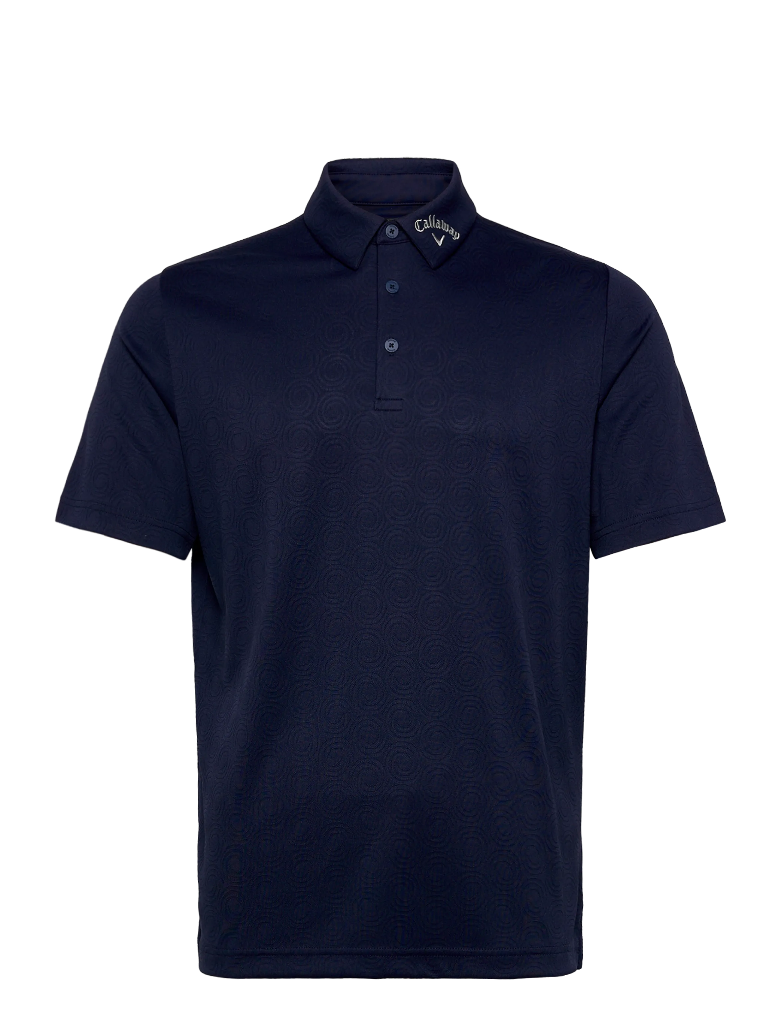 Callaway Odyssey Block Polo Ventialted Jacquard Polo, L, Sport Polos, Marineblau - Short-sleeved Männerswear