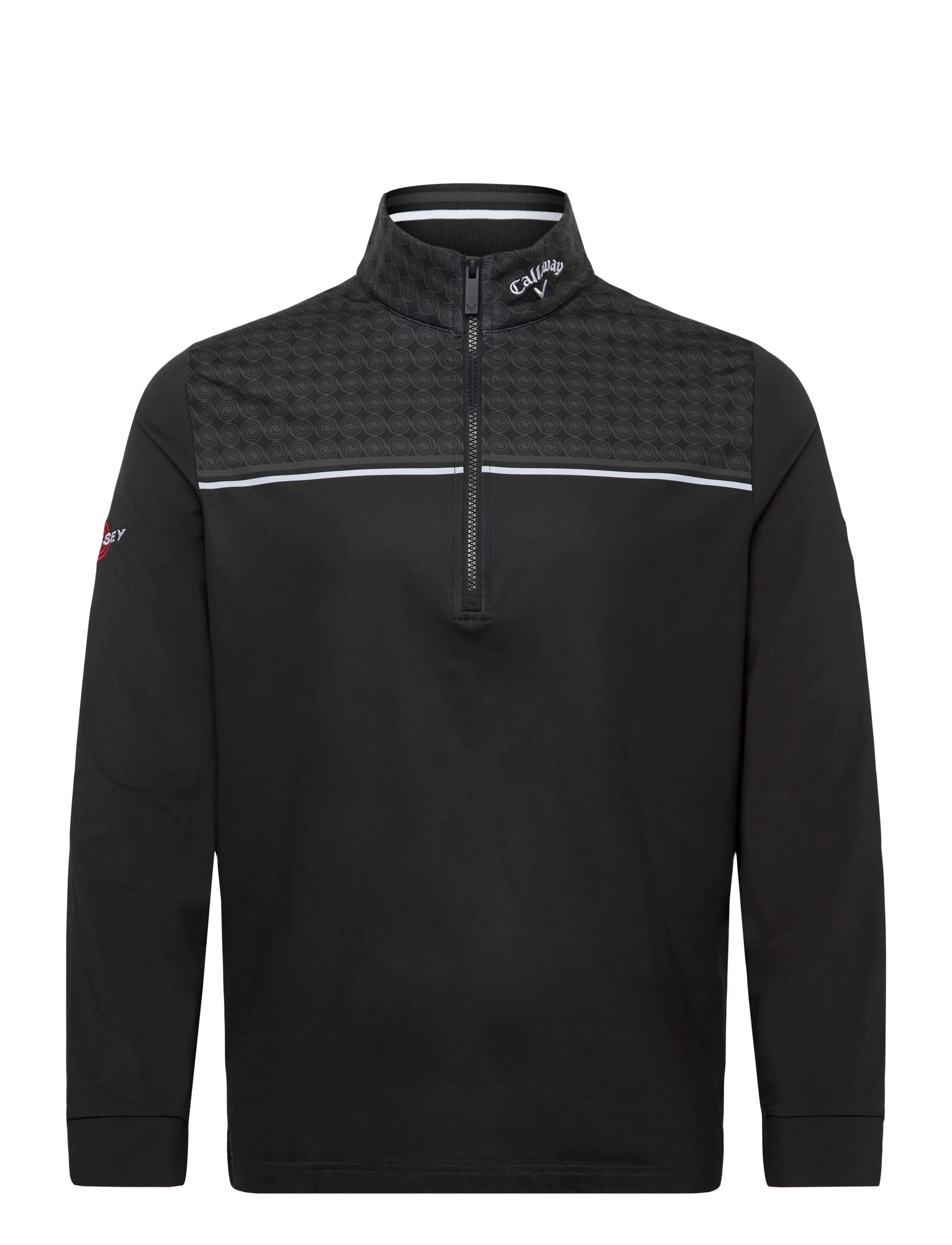 Callaway 1/4 ZIP PRINTED BLOCK PULLOVER WITH ODYSSET LOGO - Bekijk Alles - CAVIAR / black