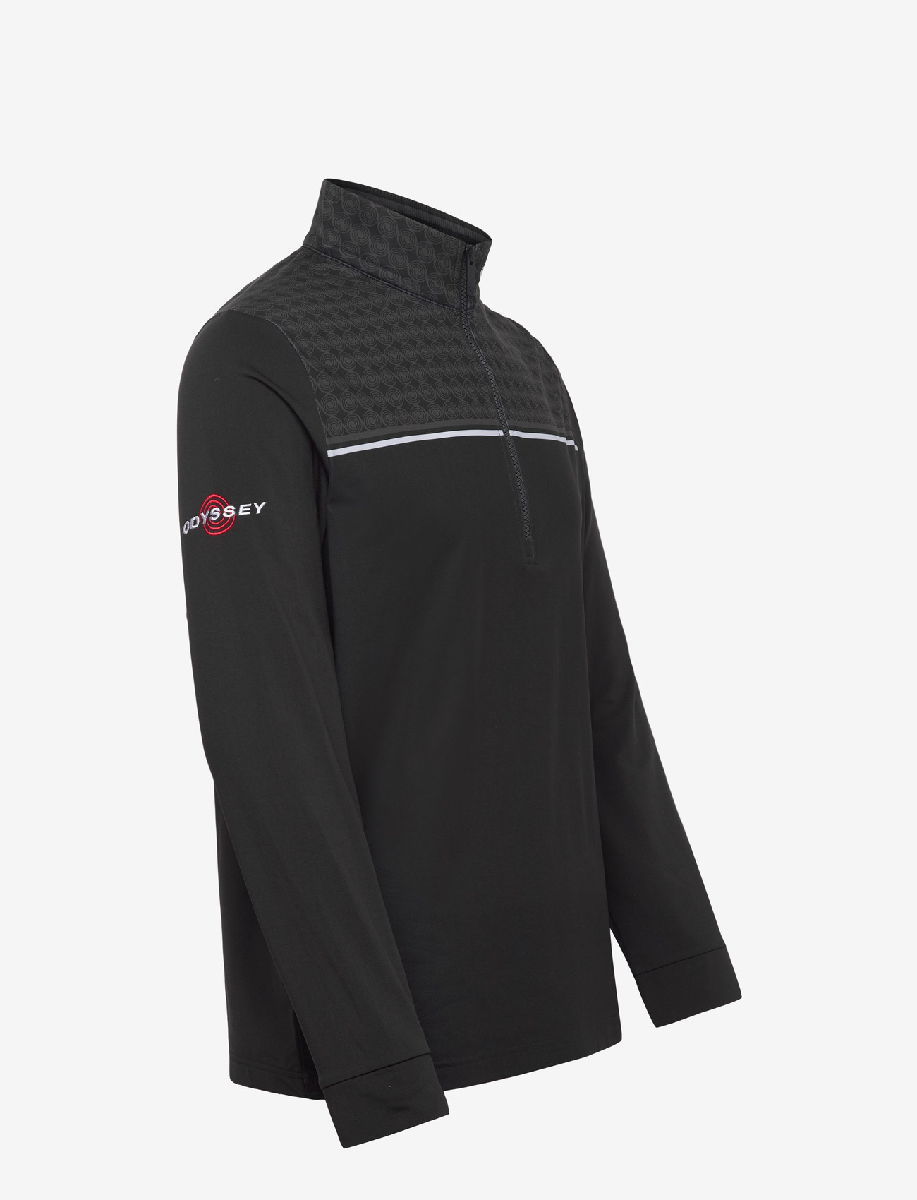 Callaway - 1/4 ZIP PRINTED BLOCK PULLOVER WITH ODYSSET LOGO - fleeces & midlayers - caviar - 2