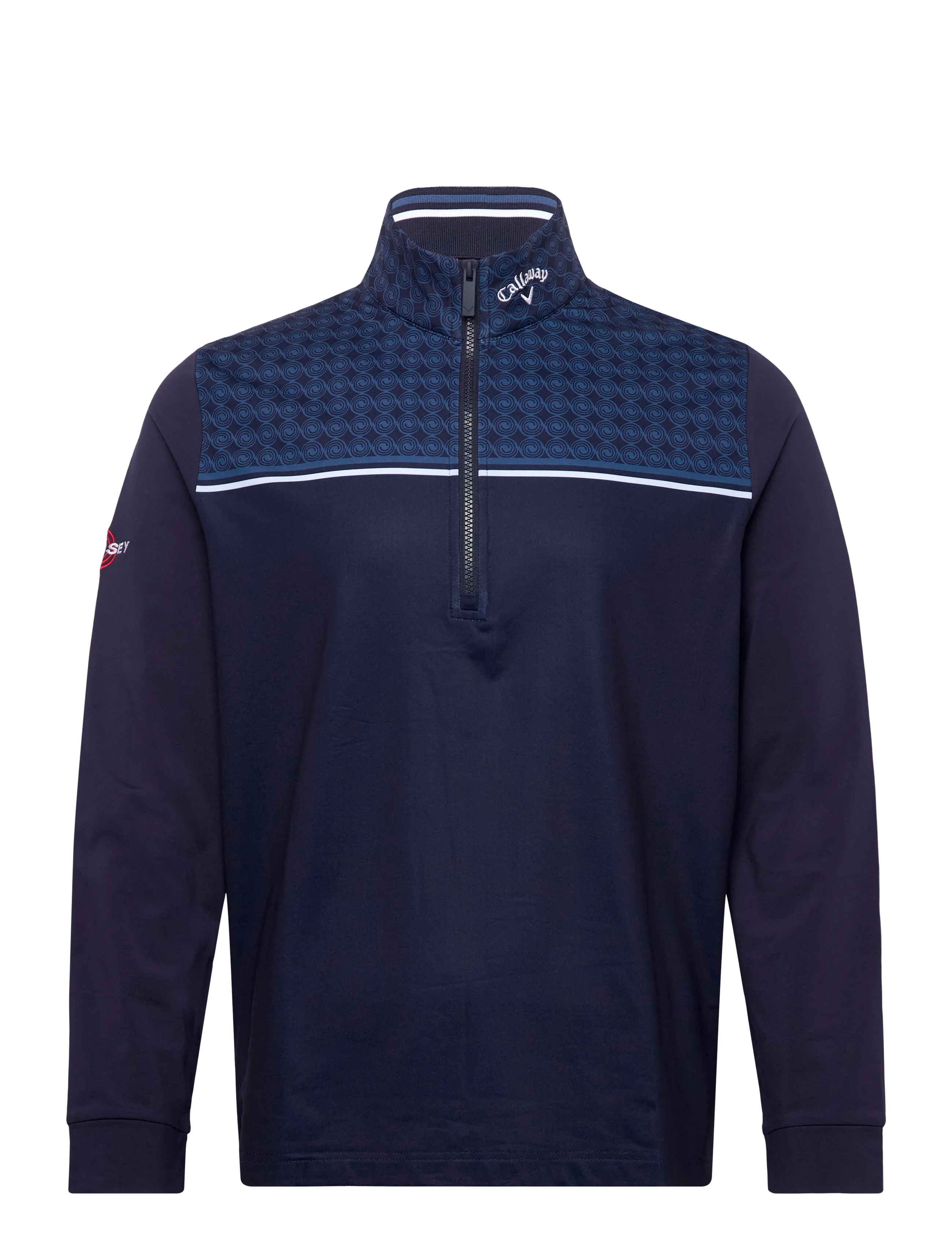 Callaway 1/4 ZIP PRINTED BLOCK PULLOVER WITH ODYSSET LOGO - Callaway - PEACOAT / navy