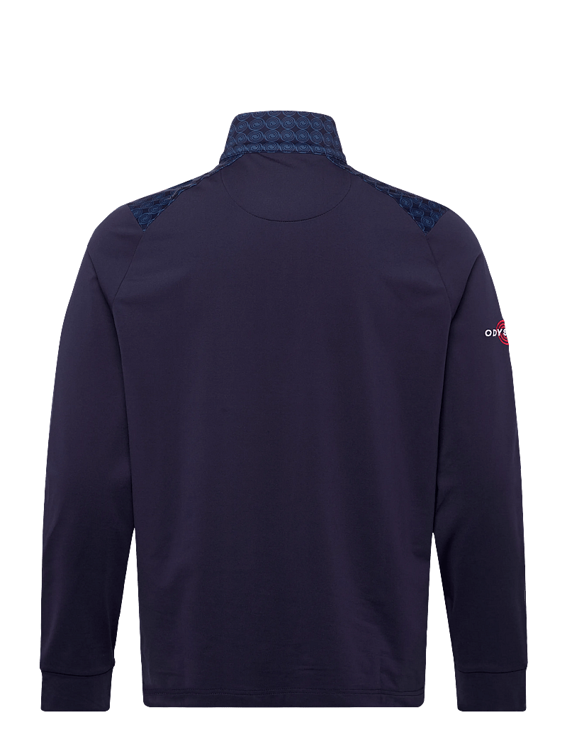 Callaway - 1/4 ZIP PRINTED BLOCK PULLOVER WITH ODYSSET LOGO - kampsunid ja vahekihid - peacoat - 1