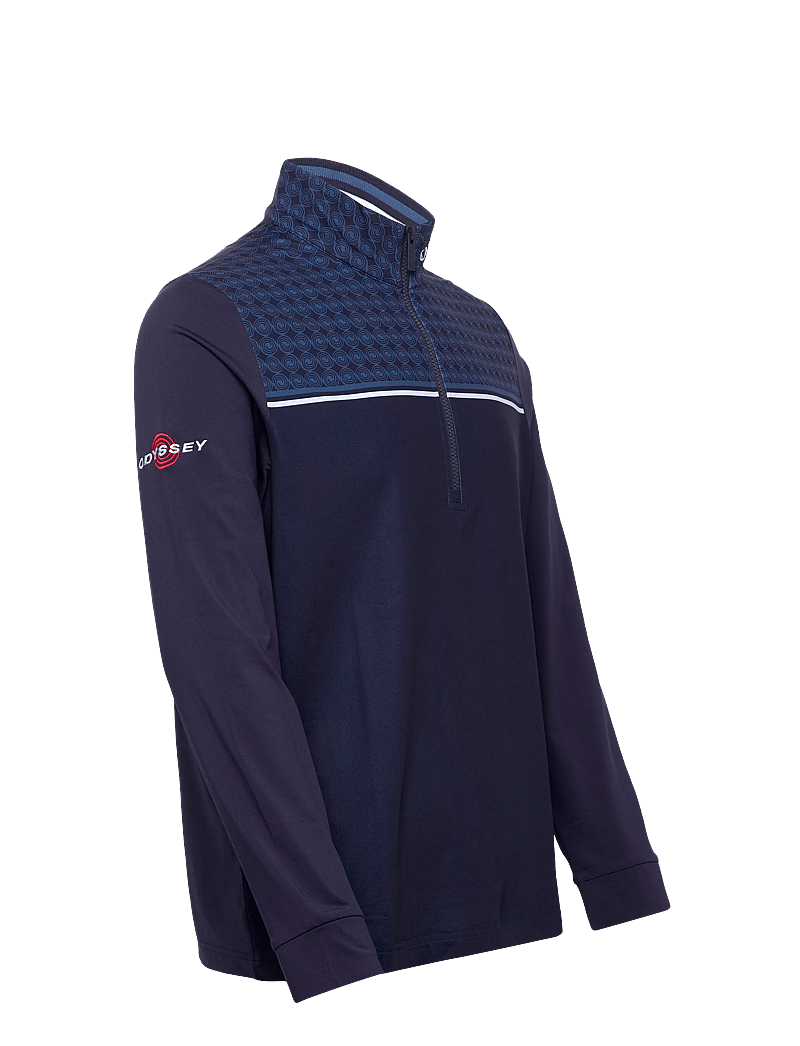 Callaway - 1/4 ZIP PRINTED BLOCK PULLOVER WITH ODYSSET LOGO - kampsunid ja vahekihid - peacoat - 2