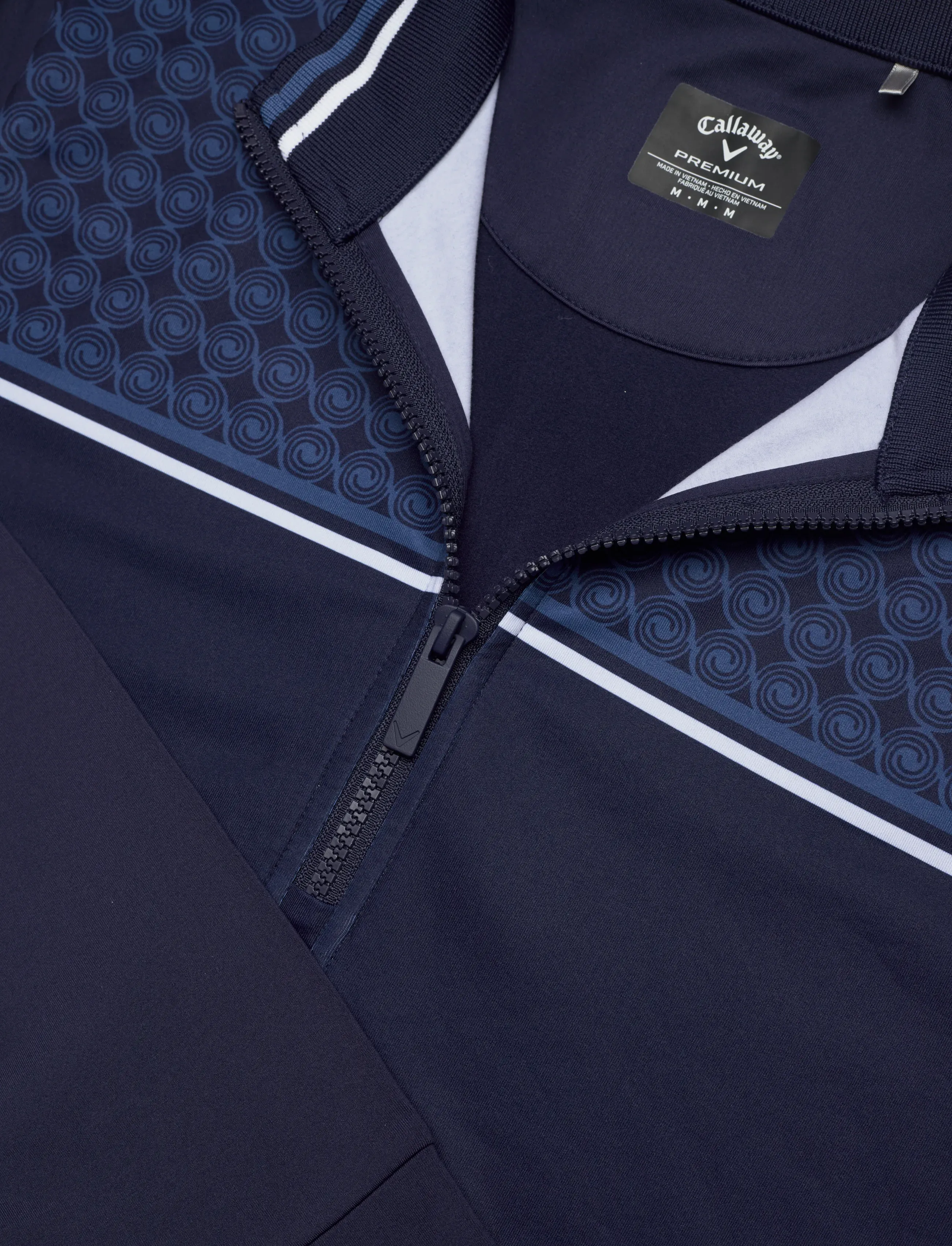 Callaway - 1/4 ZIP PRINTED BLOCK PULLOVER WITH ODYSSET LOGO - fleece - peacoat - 3