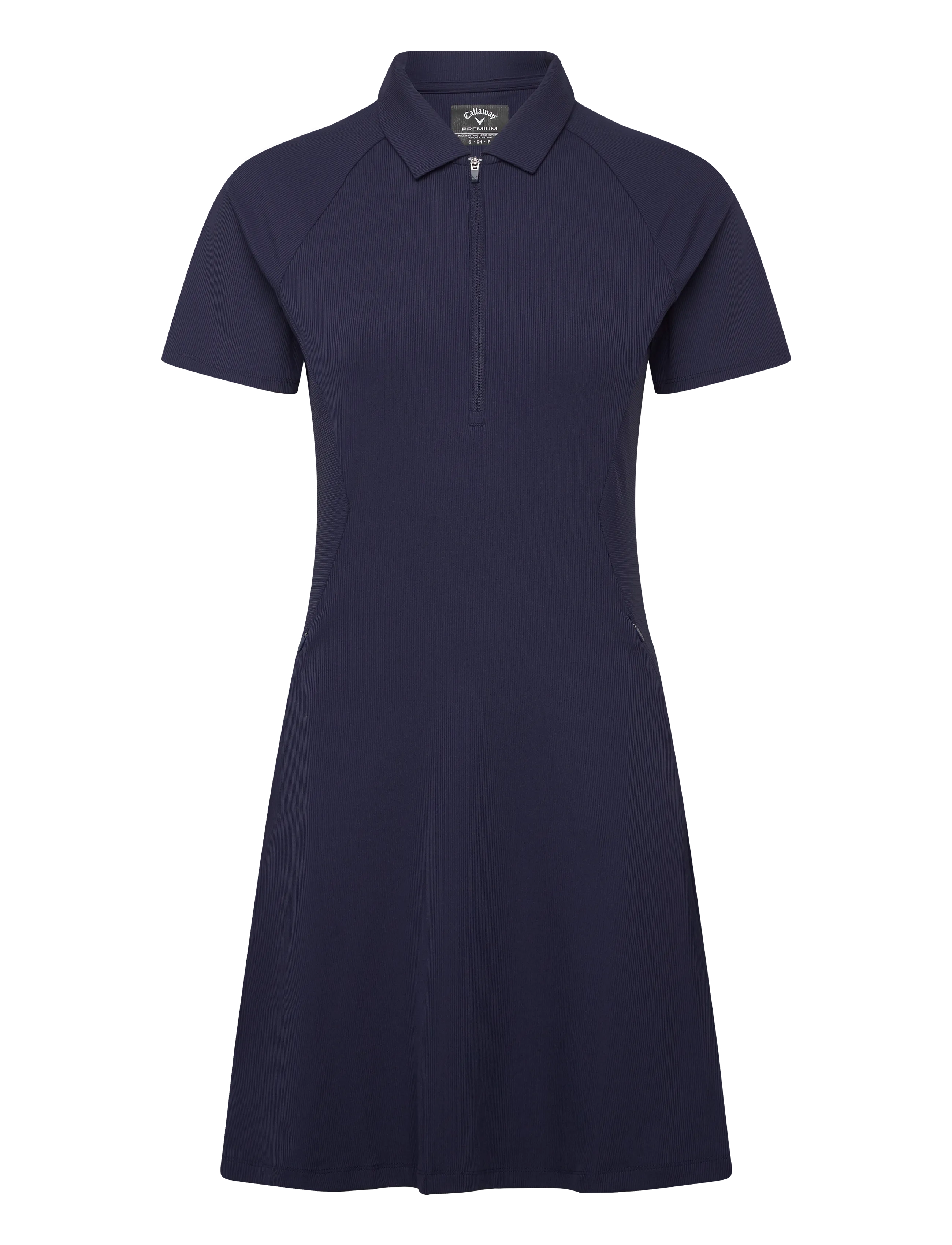Callaway Ribbed Dress With Compression Shorts, Kvinder, Polo Kjole, Navy, Str: XXL x 17