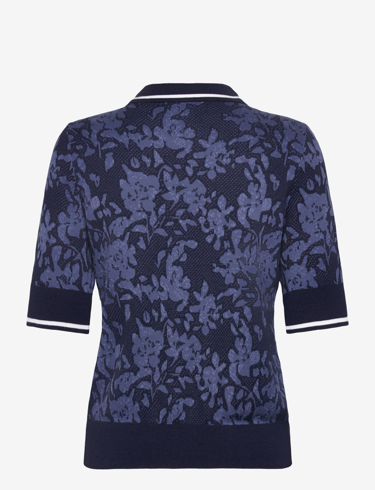Callaway - Botanical Jacquard Short Sleeve Sweater Polo - alussärgid ja t-särgid - black iris - 1