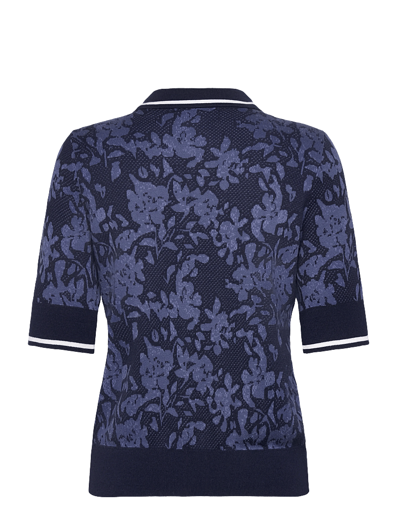 Callaway - Botanical Jacquard Short Sleeve Sweater Polo - alussärgid ja t-särgid - black iris - 1