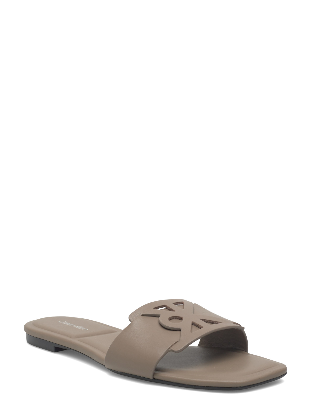 Calvin Klein Square Flat Sandal Emblem - - 36 1