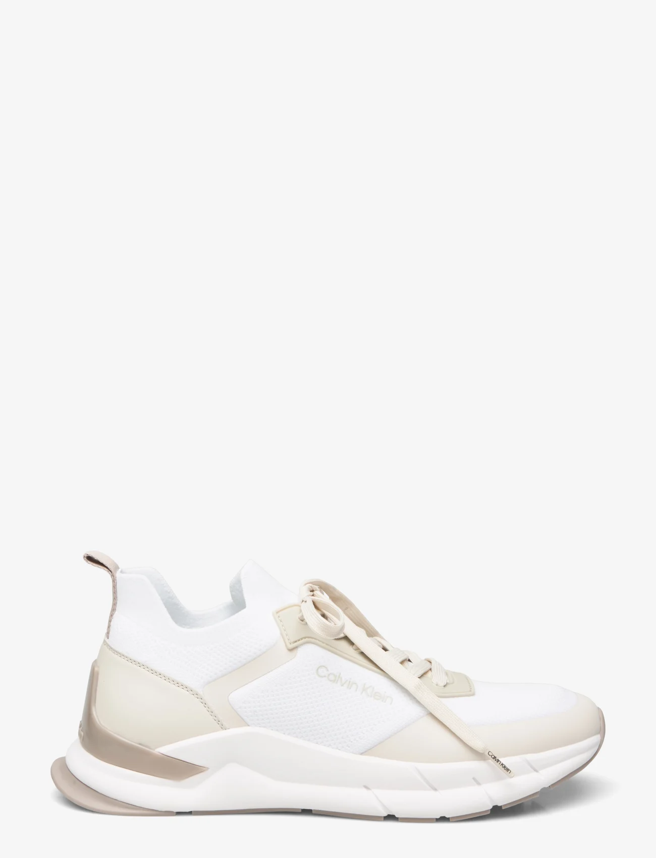 Calvin Klein - LOW TOP LACE UP MIX - låga sneakers - white/dk ecru/atmosphere - 1