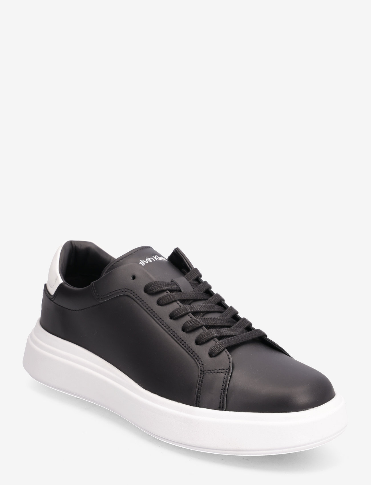 Calvin Klein - LOW TOP LACE UP LTH - låga sneakers - black/white - 0